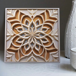 Cerâmica Azulejo Marroquino Floral Relevo Falso Acento de D