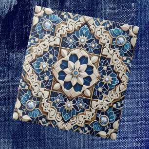 Cerâmica Azulejo Marroquino Mediterrâneo com Padrão de Diam
