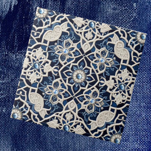 Cerâmica Azulejo Marroquino Mediterrâneo com Padrão de Diam