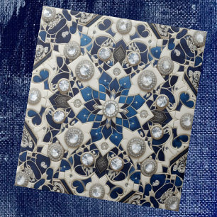 Cerâmica Azulejo Marroquino Mediterrâneo com Padrão de Diam