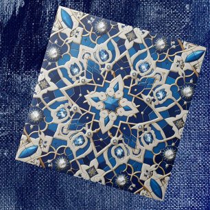 Cerâmica Azulejo Marroquino Mediterrâneo com Padrão de Diam