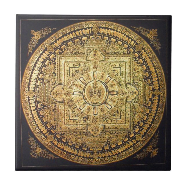 Cerâmica Azulejo Mil-Armado da mandala de Avalokiteshvara (Frente)