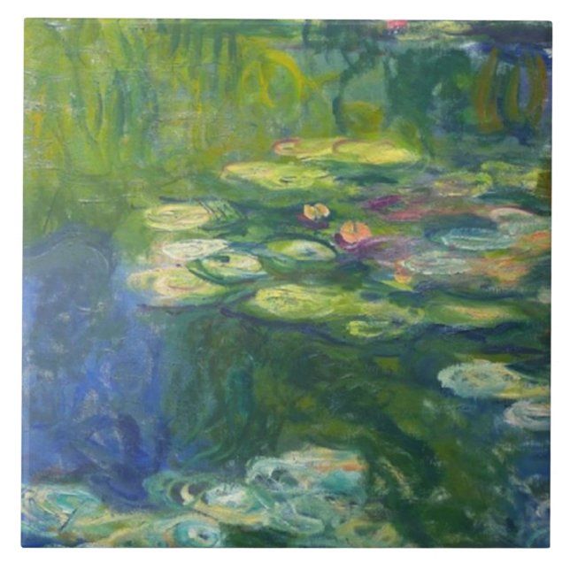 Cerâmica Azulejo modular direito de Lilly da água de Monet (Frente)