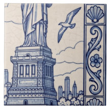 Azulejo Mural de Nova York Telha 4 de 6 Meio Direi