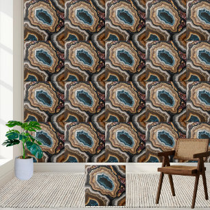 Cerâmica Azulejo natural de Teal e Geodo castanho
