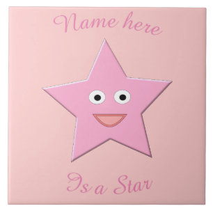 Cerâmica Azulejo Personalizado de Estrela Rosa Bonito