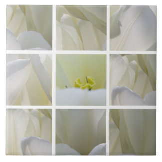 Cerâmica Azulejo Quadrado de Tulipas Brancas