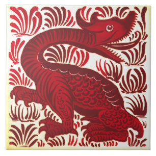 Cerâmica Azulejo Repro Lewis Carrol De Morgan Red Jabberwac