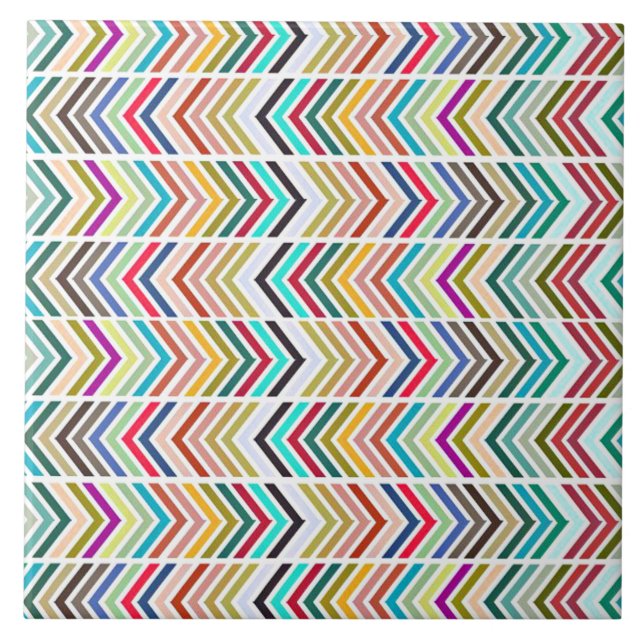 Cerâmica Azulejo retro de Chevron do estilo do meio século (Frente)