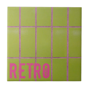 Cerâmica Azulejo Retro Verde 80s 70s 60s Fundo de safra