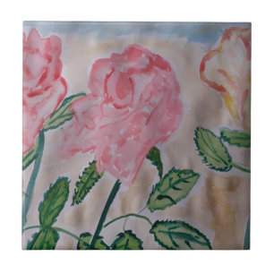 Cerâmica Azulejo Rosa de Verão