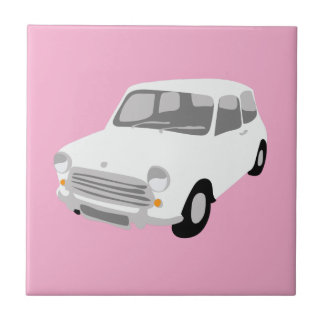 Cerâmica Azulejo Rosa e Branco de Carro Retrô