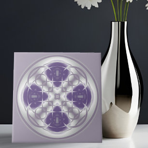 Cerâmica Azulejo roxo e cinzento do abstrato do círculo de