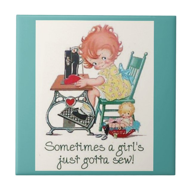 Cerâmica Azulejo Sewing de Ispirations (Frente)