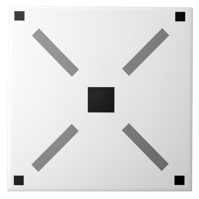 Cerâmica Azulejo simples de quadrados preto e branco (Frente)