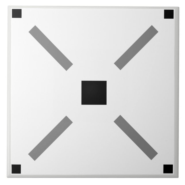 Cerâmica Azulejo simples de quadrados preto e branco (Frente)