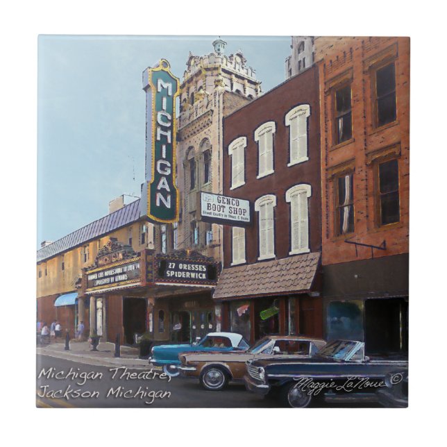 Cerâmica Azulejo - teatro Jackson Michigan de Michigan (Frente)