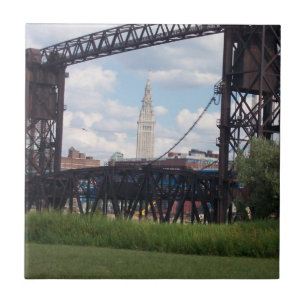 Cerâmica Azulejo terminal da torre de Cleveland (ponte)