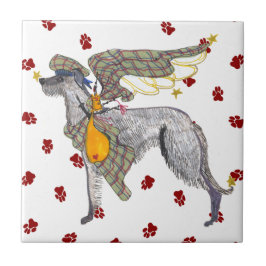 Cerâmica Azulejo Trivet de Deerhound do Scottish dos anjos
