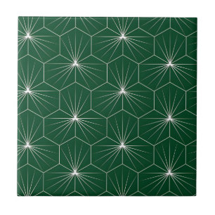Cerâmica azulejo verde de estrelas
