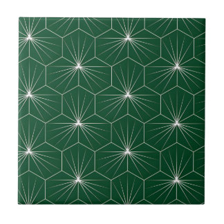 Cerâmica azulejo verde de estrelas
