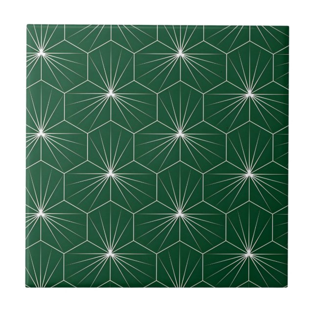 Cerâmica azulejo verde de estrelas (Frente)
