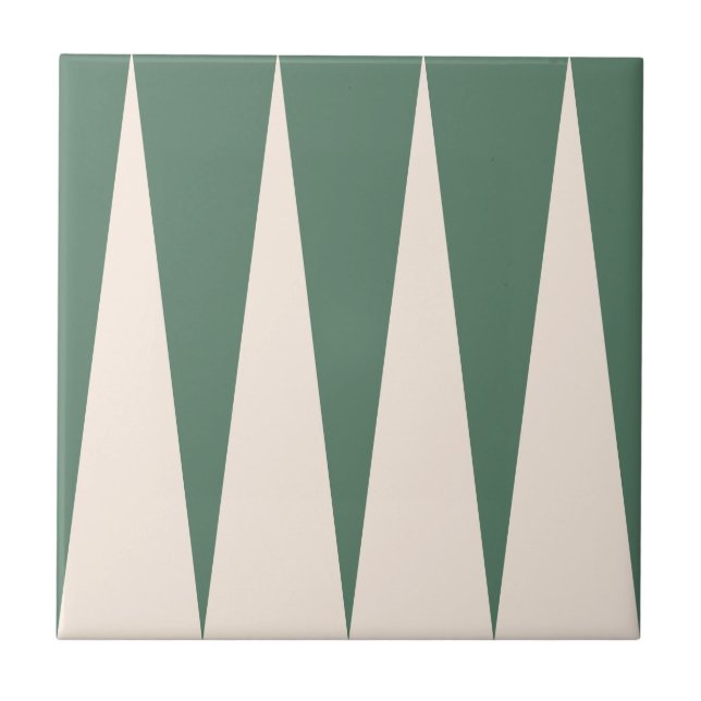 Cerâmica Azulejo Verde de Padrão do Backgammon (Frente)