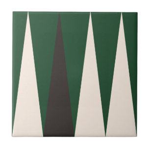 Cerâmica Azulejo Verde de Padrão Geométrico do Backgammon