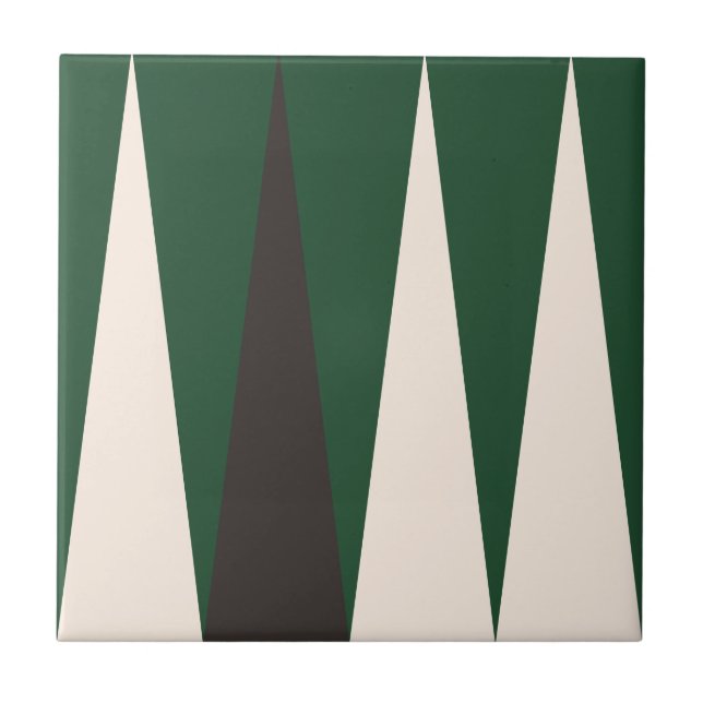 Cerâmica Azulejo Verde de Padrão Geométrico do Backgammon (Frente)