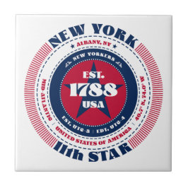 Cerâmica Azulejo vermelho, branco e azul cerâmico de Nova Y