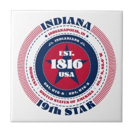 Cerâmica Azulejo vermelho, branco e azul de Indiana Cerâmic