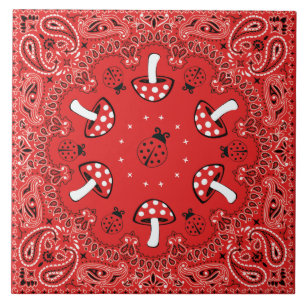 Cerâmica azulejo vermelho de bandana