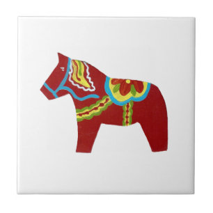 Cerâmica Azulejo vermelho do cavalo de Dala