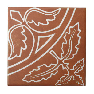 Cerâmica Azulejo Vermelho Folha Design de Arâmica Irlandesa