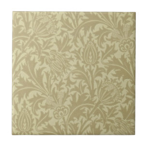 Cerâmica Azulejo Wm Morris Ochre de Artes e Artesanatos