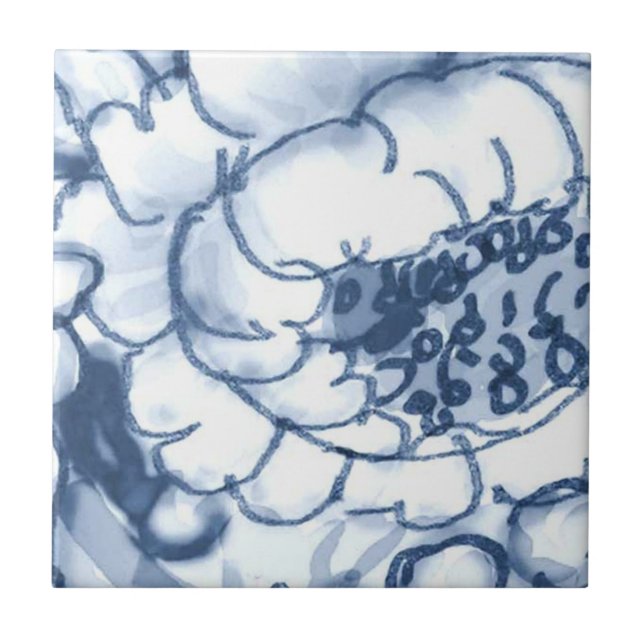 Cerâmica B3 - Azulejo mural da cesta de Delft - B3 (Frente)