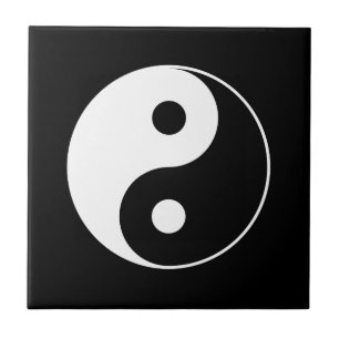 Cerâmica B & azulejo do símbolo de W Yin Yang