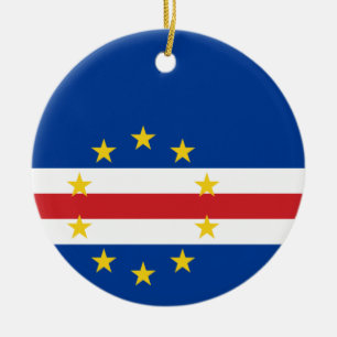 Cerâmica Bandeira de Cabo Verde Ornamento cerâmico