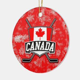 Cerâmica Bandeira do canadense do ornamento da árvore de