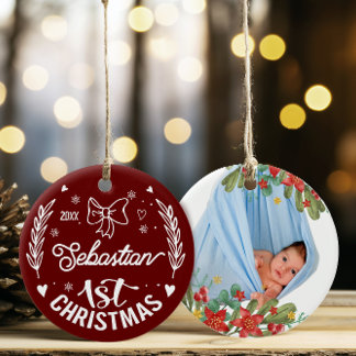Cerâmica Bebê 1rua Casa de Natal Ornamento Cerâmico