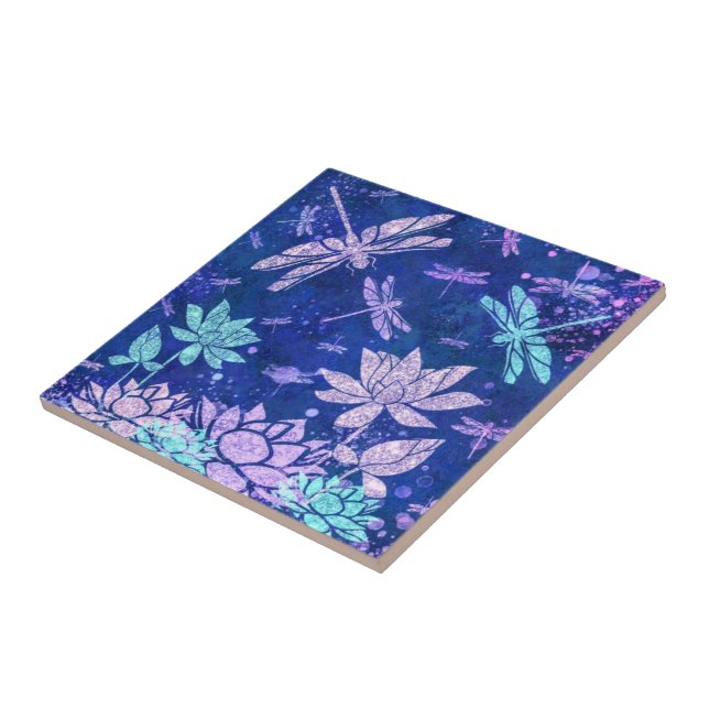 Cerâmica Belo Azulejo de flores de relíquia de brilho (Lateral)