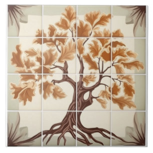 Cerâmica Belo Azulejo de padrão de árvore de castanha