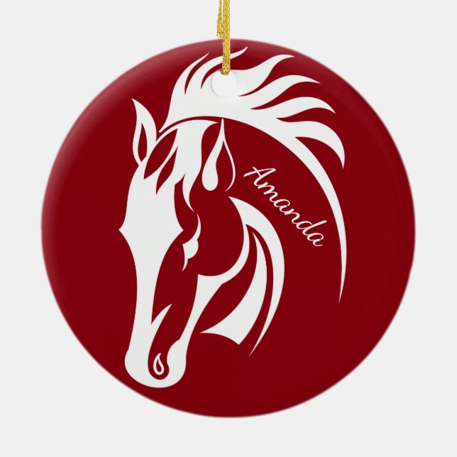 Cerâmica Belo Ornamento de Cavalo Branco (Traseira)