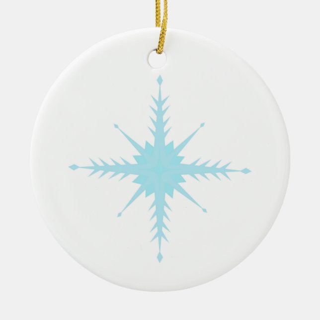 Cerâmica Belo ornamento em círculo com flocos de neve (Frente)