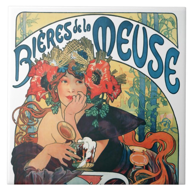 Cerâmica Bieres de la Meuse, Azulejo Cerâmico Mucha (Frente)