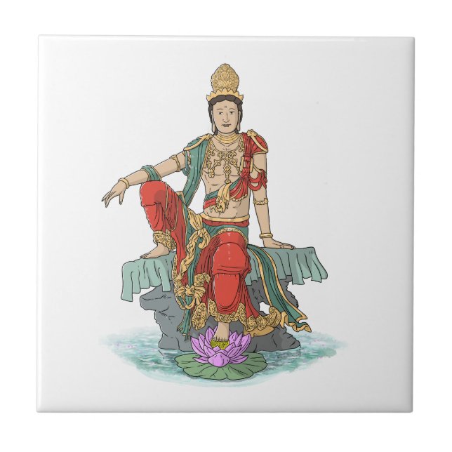 Cerâmica Bodhisattva de azulejo cerâmico Compaixão (Frente)
