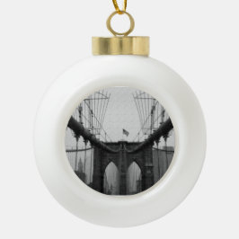 Cerâmica Bola Natal preto e branco do ornamento da ponte de