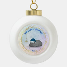 Primeiro Natal do Bebê - Ornamento de Hipopótamo d