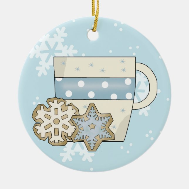 Cerâmica Bolachas de Natal e Ornamento de Chocolate Quente (Frente)