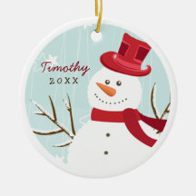 Boneco de neve lunático ornamento personalizado da